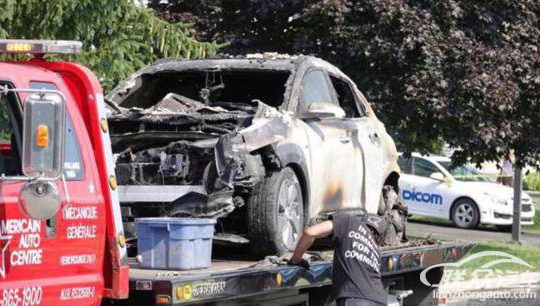 现代纯电动车Kona在加拿大一车库起火爆炸缩略图