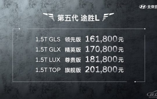 现代i-GMP平台打造/1.5T-GDi涡轮增压，北京现代第五代途胜L于今日正式上市缩略图